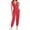 Bright Red, variant on Sleeveless Deep V Neck Women Halter Backless Jogger Jumpsuit with Pocket