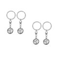 thumbnail image 4 of Masteelf 4 pcs Volleyball Keychain Set With Stainless Steel Pendant Cool Key Chain For Backpacks Handbags And Volleyball Party Decorations, 4 of 8
