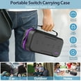 thumbnail image 6 of Switch OLED Carrying Case for Nintendo Switch/OLED Model, Portable Switch Travel Carry Case Fit for Joy-Con and Adapter, Hard Shell Protective Switch Pouch Case with 20 Games, Purple, 6 of 7