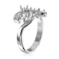 thumbnail image 4 of Rhodium Plated Sterling Silver 925 Vine Design 3 Mounting Ring Band Jewelry Female Male Size 7, 4 of 4