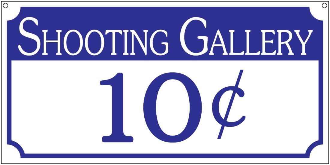 Shooting Gallery 6x12 Aluminum Vintage Game Room Arcade game room sign