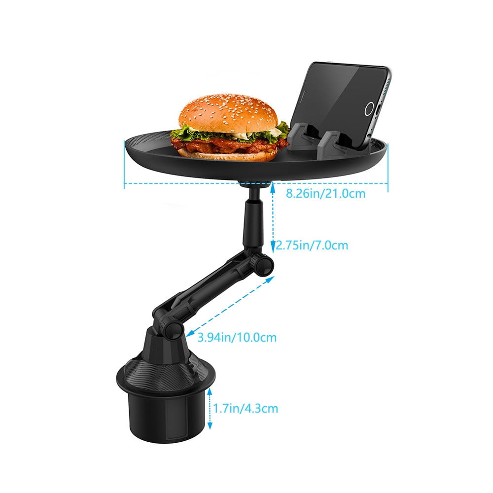 Acaigel 360 Degree Rotation Holder Tray Table with Phone Slot and Swivel Arm For Car