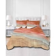 thumbnail image 2 of Quilts Full Size Bedding Set, Burnt Orange Ombre Coastal Lightweight Quilted Comforter, Summer Nautical Beach Ocean Seaside Soft Bedspread Coverlet with Pillow Covers for All Season, 78" x 90", 2 of 7