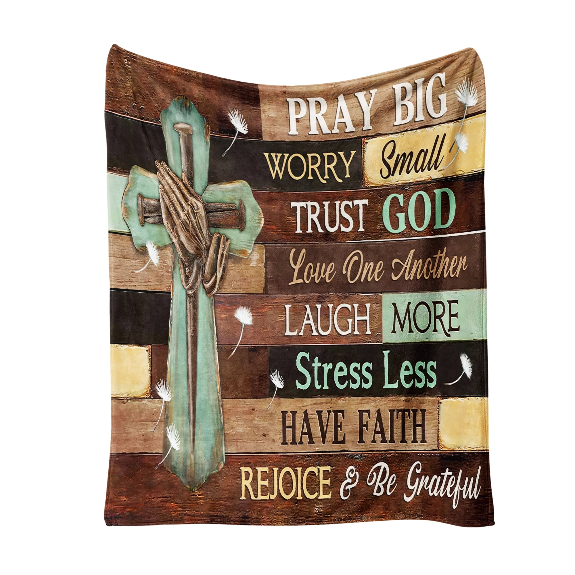 Easter Throw Blanket, Warm Fleece Flannel Bed Blanket, Lightweight Easter Cross Blanket for Sofa Bed Couch 60"x80"