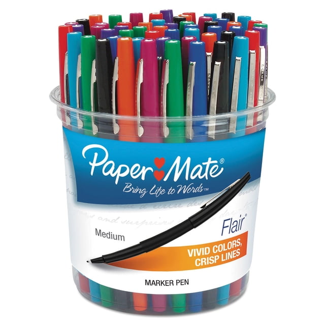 Juego de 48 rotuladores Paper Mate Flair con punta de fieltro, tinta variada, tamaño mediano