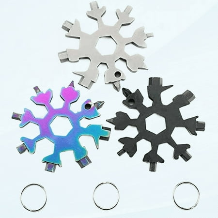 18 in 1 Snowflake Multitool 3 Pack 18-in-1 Snowflake Multi-Tool Bottle Opener/Flat Phillips Screwdriver Kit/Wrench Stainless Steel Snowflake Tool