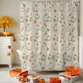 thumbnail image 3 of Fall White Pumpkin Thanksgiving Shower Curtain for Bathroom, Autumn Leaves Vintage Linen Waterproof Shower Curtains Washable Quick Dry with Hooks Bathtub Curtains 36x72 IN, 3 of 6