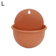 thumbnail image 2 of SPRING PARK Hanging Flower Planter Pots Plant Pot Flowerpot Half Round Shape Wall Mounted Resin Indoor Outdoor Flowerpots Removable Vase Home Garden Decor, 2 of 6