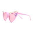 thumbnail image 3 of Girls Child Size Flower Girl Beads Cat Eye Heart Shape Plastic Sunglasses All Pink, 3 of 4