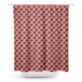thumbnail image 1 of S4Sassy Red Stripe & Ranunculus Floral Decorative Waterproof Printed Shower Curtain Roller Hooks Drapes-60 x 70 Inch, 1 of 6