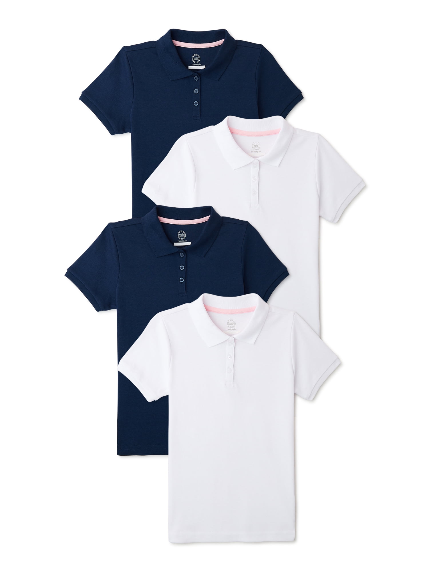 Polo Assn Girls School Uniform Shirt 2 Pack Short Sleeve Polo T-Shirt Little Girl/Big Girl U.S 
