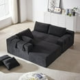 thumbnail image 6 of 108" L Shaped Chenille Modular Sectional Couches with Pillows, 4 Seater Oversized Upholstered Cloud Sofa for Living Room Apartment, Free Combination, Black, Left Chaise, 6 of 8