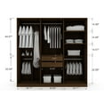 thumbnail image 3 of Manhattan Comfort Gramercy Modern Freestanding Wardrobe Armoire Closet in Brown 107GMC5, 3 of 10