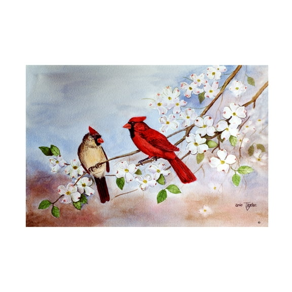 Trademark Fine Art Arie Reinhardt Taylor Cardinals And Dogwood Canvas Wall Art - 12x19