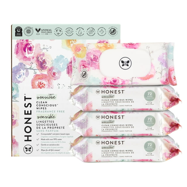 Toallitas para bebé multiusos sin fragancia The Honest Company, 288 unidades
