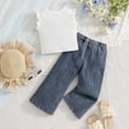 thumbnail image 5 of JUMEYU Girl Tshirts Pants Set Girls Clothes 2 Piece Outfit Short Sleeve Top + Cargo Pants Girls Spring and Summer Outfits 4T 5T (White,4-5 Years), 5 of 6