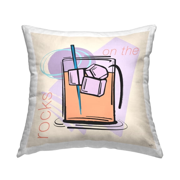 Stupell Industries On The Rocks Drink Decorative Printed Throw Pillow Design by Elizabeth Medley.