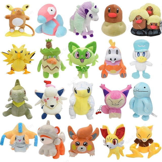 Juguete de peluche de dibujos animados para niños, muñeco de peluche de Pokémon, galaris, Ponyta, Fennekin, lindo Anime Hisuian, Zorua, Sprigatito, Fuecoco, QuaxlyFuecocoCN He Qiyong unisex