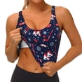 thumbnail image 3 of Balery Winter Skiing Snowflakes Sujetadores deportivos con espalda cruzada para mujer, acolchados, sin costuras, de alto impacto, ideales para yoga, gimnasio, entrenamiento y fitness.-Small, 3 of 8