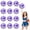 Purple+White, variant on Cheerleading Poms 12 Pcs Four Finger Handle Handheld Pompoms for Sports Team Cheer Spirit Games Dance Party Adults