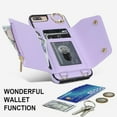 thumbnail image 4 of Phone Case for iPhone 7plus 8plus 7/8 Plus Wallet Cover with Screen Protector Ring Stand Card Holder Slot Crossbody Strap Lanyard Leather Cell i Phone7s 7s + 7+ 8s 8+ Phones8 7p 8p Women Girls Purple, 4 of 13