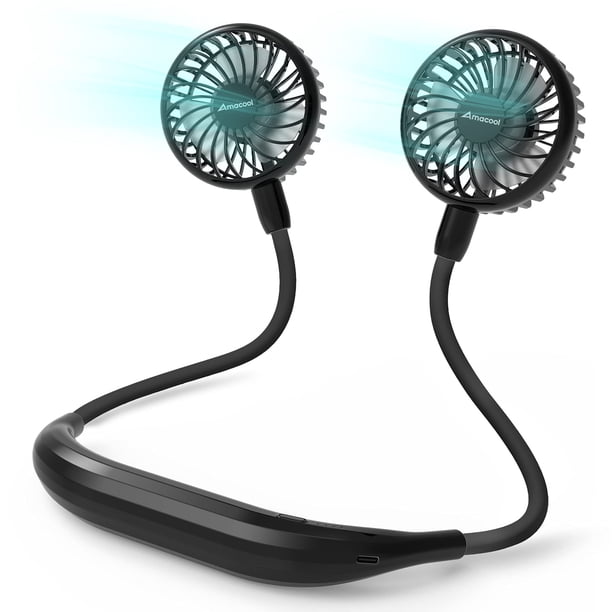 Ventilador de cuello AMACOOL funciona con pilas negro