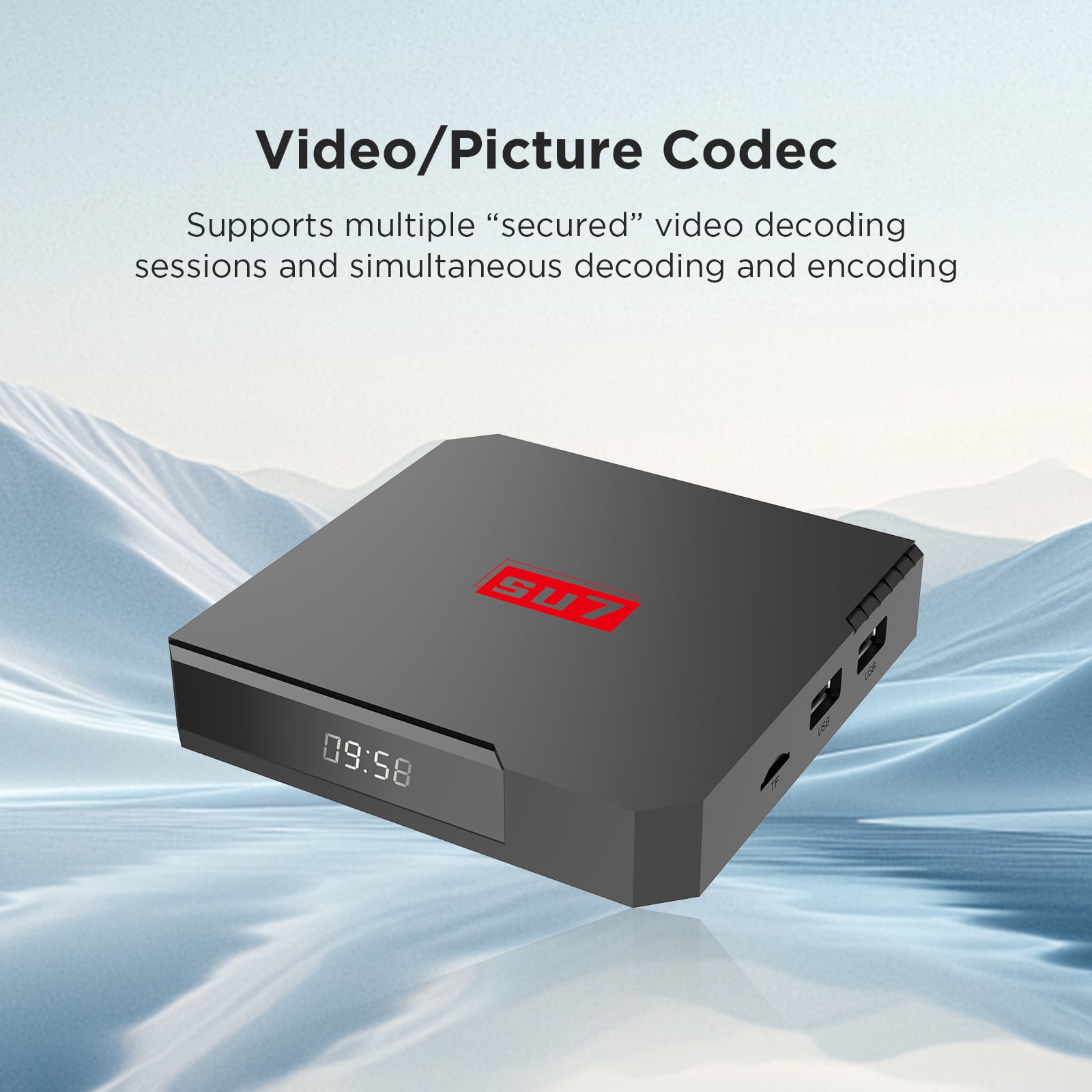 SU7 Android 12.0 Smart Box, 4GB RAM 32GB ROM, 8K UHD with WiFi 6