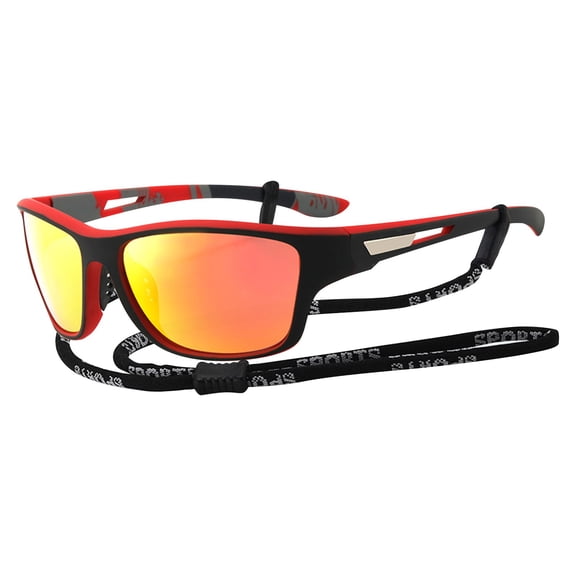 Polarized Sports Sunglasses for Men Women,UV400 Protection,Wrap-Around Design for Driving Fishing,with Strap