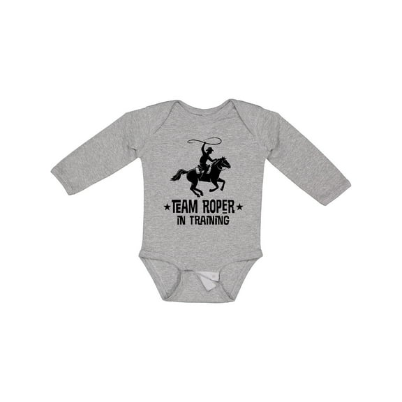 Inktastic Team Roper in Training Cowboy Boys or Girls Long Sleeve Baby Bodysuit