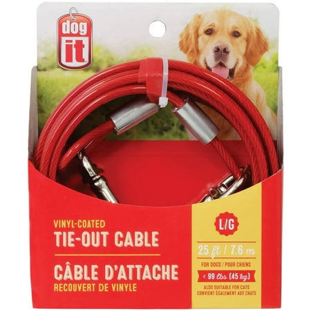 Dog It® Vinyl-Coated Tie-Out Cable 25 ft Peg (Best Dog Tie Out)