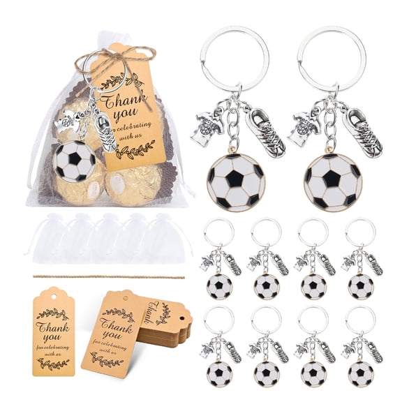 Misright Pack of 10 Soccer Sports Theme Keychain Charm Crafted from Alloy for Bag Phone Attachment
