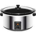 thumbnail image 1 of Cookhouse 8 Quart Slow Cooker, Stainless Steel Body, Removable Ceramic Pot, Glass Lid, 1 of 1