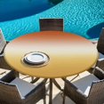 thumbnail image 6 of Orange Yellow Ombre Round Tablecloth 55-60 Inch Round Fitted Table Cloth with Elastic Edge, Contemporary Abstract Gradient Waterproof Table Cover Protector for Outdoor Picnic Party Dining, 6 of 9