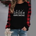 thumbnail image 2 of Tops Navideños Para Mujer, Blusas de Manga Larga, Moda Holgada, Costura A Cuadros, Cuello Redondo, Otoño Odeerbi ODB192100, 2 of 6