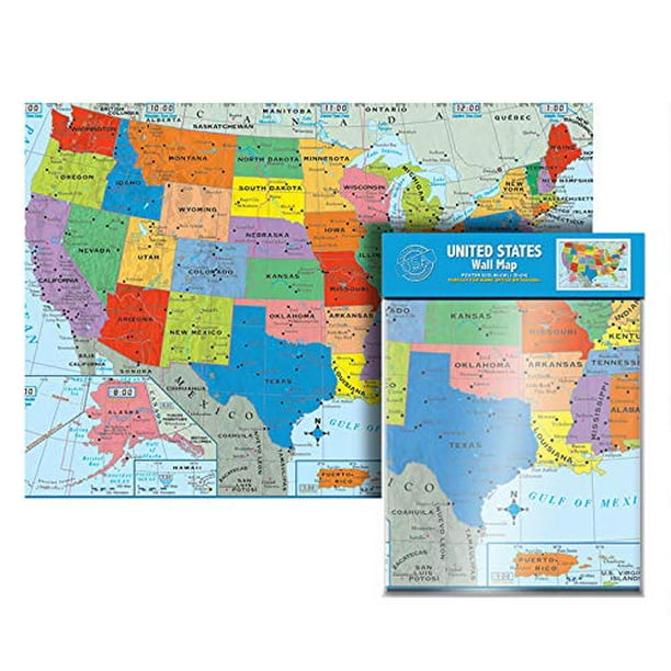 Ultimate Jumbo United States Wall Map Us Map Poster Usa 50 States 40 X 28 Including All Main Cities Walmart Com Walmart Com