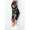 thumbnail image 3 of ALWAYS Women's Slimfit Super Soft Highwaisted Capri Joggers with Pockets Tropical 1777 Black Green Small, 3 of 6