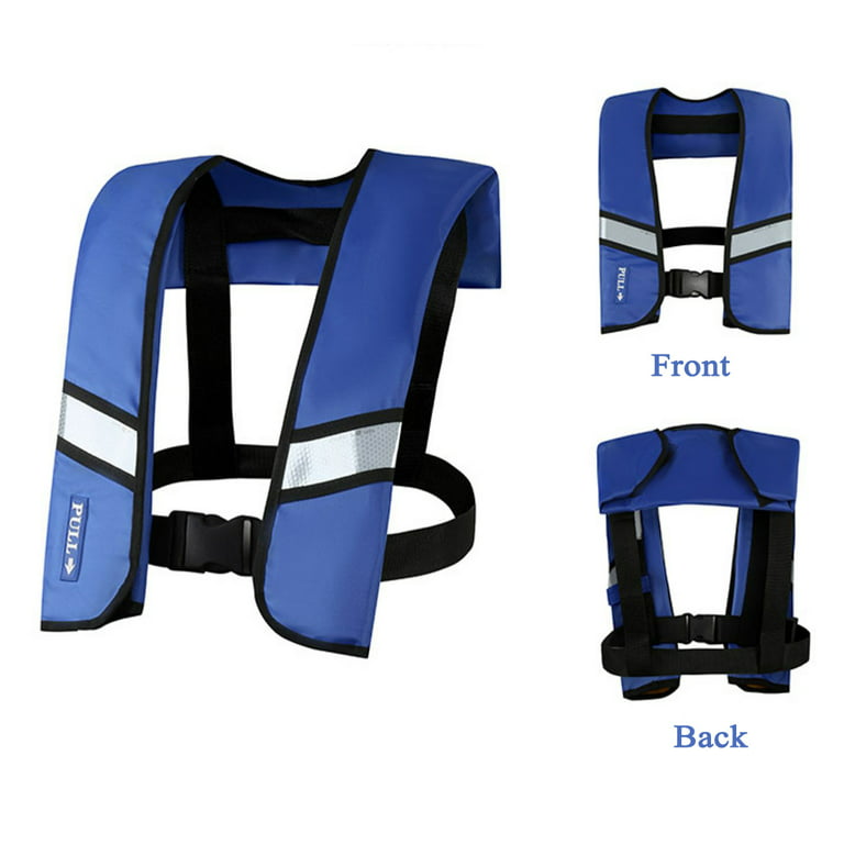 Warmounts Automatic Inflatable Life Jacket with Reflectors & Whistle, adult PFD Survival Buoyancy Vest for Boating, Fishing, Sailing, Surfing