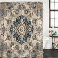 thumbnail image 3 of Blue Brown Boho Waterproof Fabric Shower Curtain,Ethnic Vintage Southwestern Geometric Waterproof Fabric Shower Curtain for Bathroom Curtains Bathtubs Shower Curtains with 12 Hooks Standard 72x72, 3 of 8