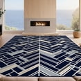 thumbnail image 2 of Design&I 8'x10' Ultra Soft Area Rug, Herringbone Symmetrical Interlocking Stripes Geometric Washed Flowing Dynamic None Fluffy Washable Non Shedding for Bedroom Living Room Under Sectional, 2 of 7