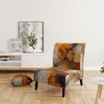 thumbnail image 2 of Designart "Encaustic VORTEXs II" Orange Abstract Upholstered Accent Chair - Modern Arm Chair For Living Room, 2 of 7