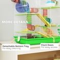thumbnail image 5 of PawHut 5 Tiers Hamster Cage Small Animal Habitat with Exercise Wheels, Tube, Water Bottles, and Ladder, for Dwarf Hamster, Gerbil, Green, 5 of 9