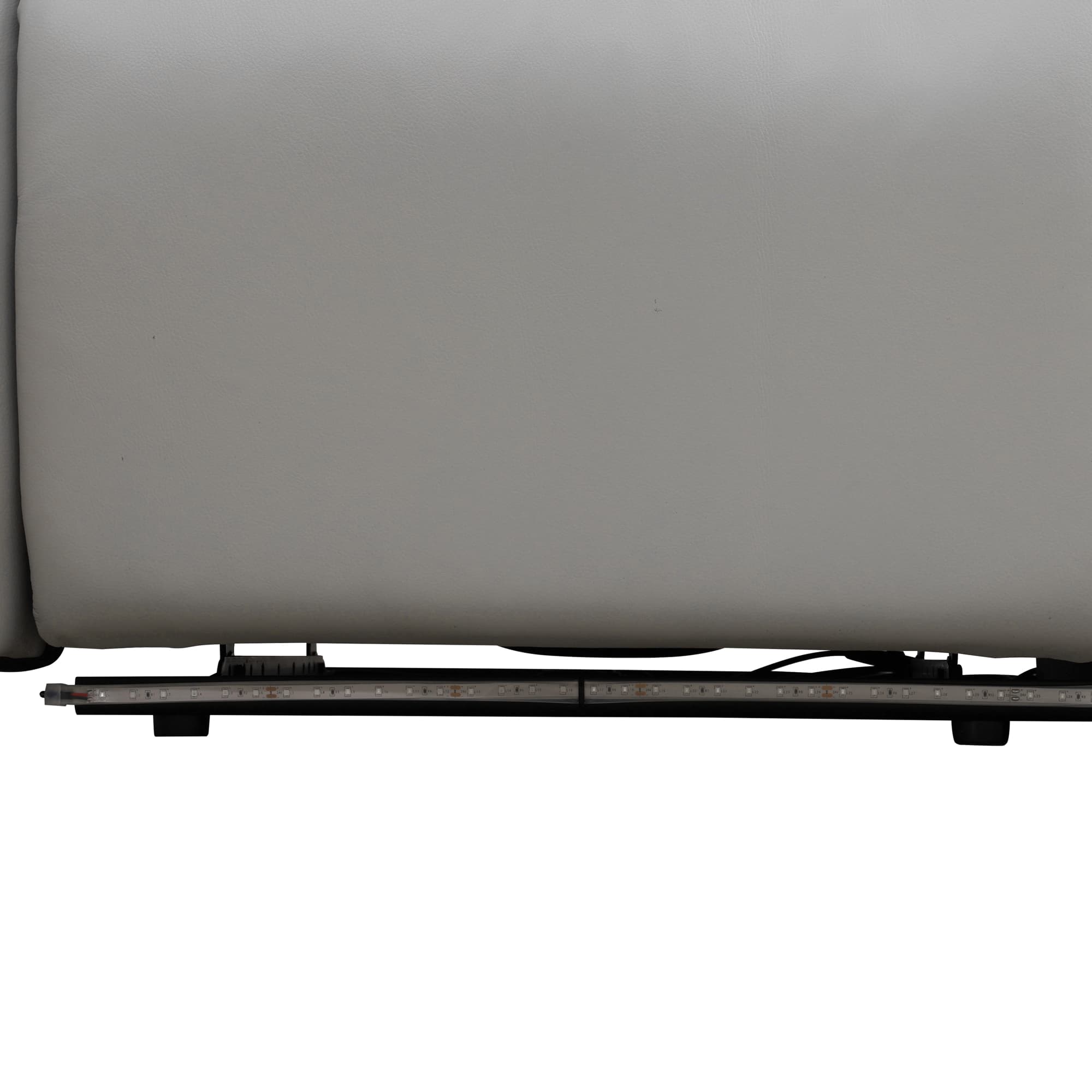 MAYEERTY Power Reclining Sofa, Electric 3-Seat Recliner with USB Charging, Reversible Table & LED for Living Room, Light Grey