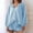 Blue, variant on uublik Pajamas Women Set Long Sleeve Tops and Shorts Soft Comfy Pajamas Set 2 Piece Outfits