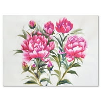 Designart ' Purple Peonies Flowers ' Traditional Canvas Wall Art Print