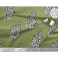 thumbnail image 2 of Soimoi Moss Georgette Fabric Leaves & Floral Block Print Fabric by The Yard 42 Inch Wide, 2 of 3