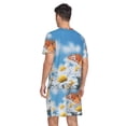 thumbnail image 2 of joogoo Men's Pajama Set Butterfly Daisy Flower V-Neck Pj Shorts Set 2 Piece Loungewear Sleepwear L, 2 of 7