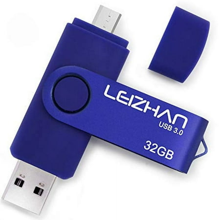 leizhan 32GB USB Flash Drive, Photo Stick for Android Smart Phone,Samsung Galaxy S7/S6/S5/S4/S3/Note5/4/3/2/A7/A8/A9/C5/C7/Xiaomi/Meizu, Micro-USB 3.0, Blue