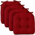 thumbnail image 4 of Chair Cushions for Dining Chairs, Non-Slip Kitchen Chair Pads with Ties, Tufted Shredded Foam Kitchen Chair Cushions Set of 4, 15.5" X 15.5", Red, 4 of 12