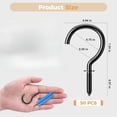 thumbnail image 6 of Minzimin Screw Hooks, 1-1/4 inch Metal Screw Cup Hooks, Multi-functional Wall Hooks, Kitchen Hooks, Plant Hooks, 50-pack, 6 of 9