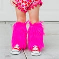 thumbnail image 2 of Diconna Girl's Faux Fur Leg Warmers Solid Color Soft Cozy Fuzzy Boot Cuff Cover Party Costumes, 2 of 5
